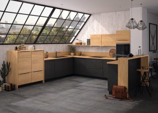 CAFEINE CURVE Mélaminé décor aspect chêne casella naturel