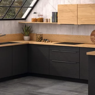 Façade panneau laqué SENSE noir mat