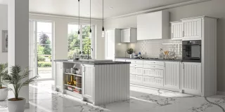 Chêne massif teinté blanc baltique verni mat