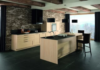 Placage chêne teinté chêne naturel verni mat